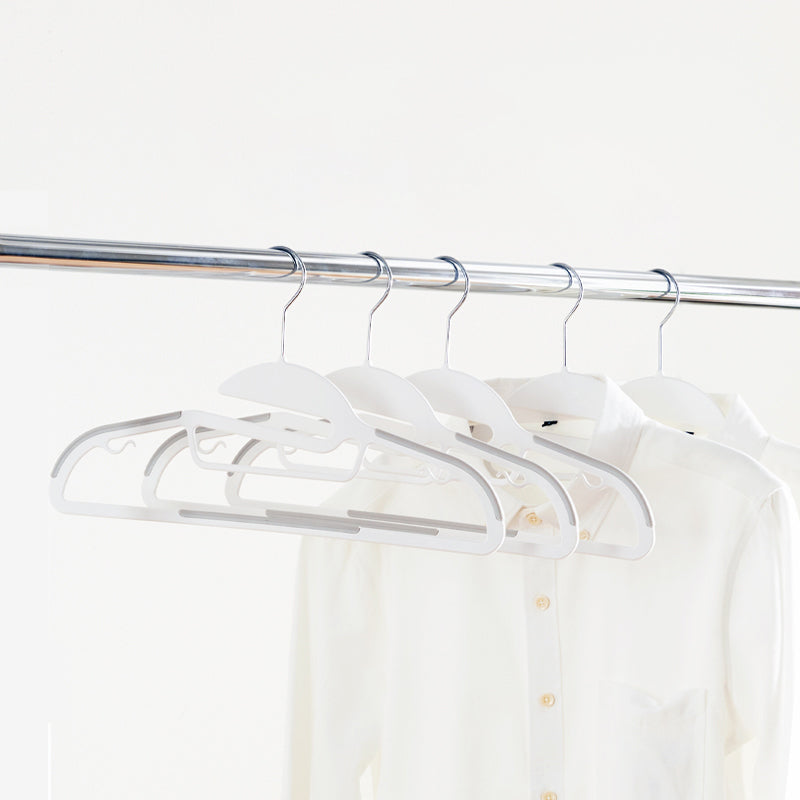 【家居】塑膠防滑衣架 伊漢 米白 5支裝