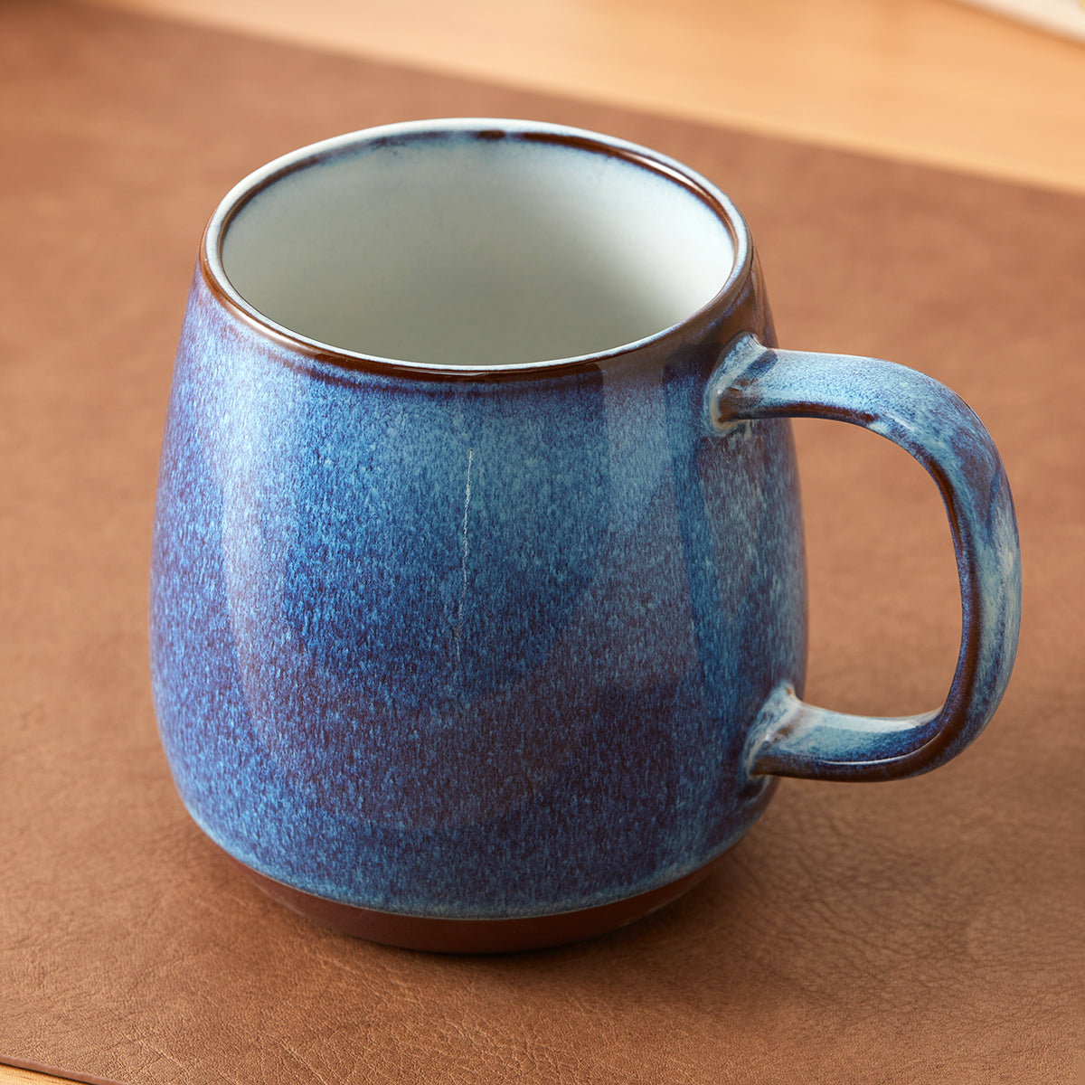 【家居】蛋形馬克杯 窯變深藍 600ml