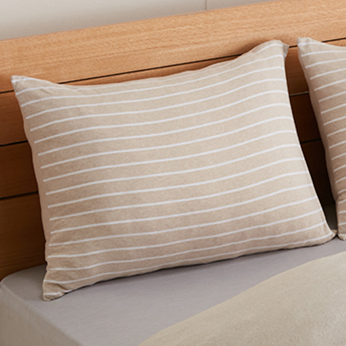 【家居】被套/床笠/枕套 針織天竺棉 粉紅/米色