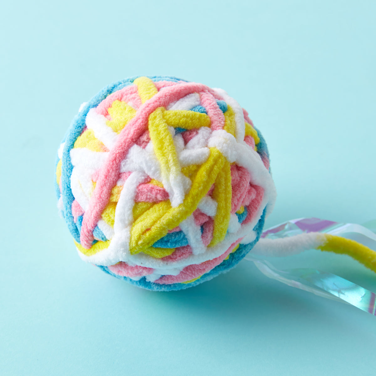 【家居】逗貓球 彩色嚮紙長尾巴