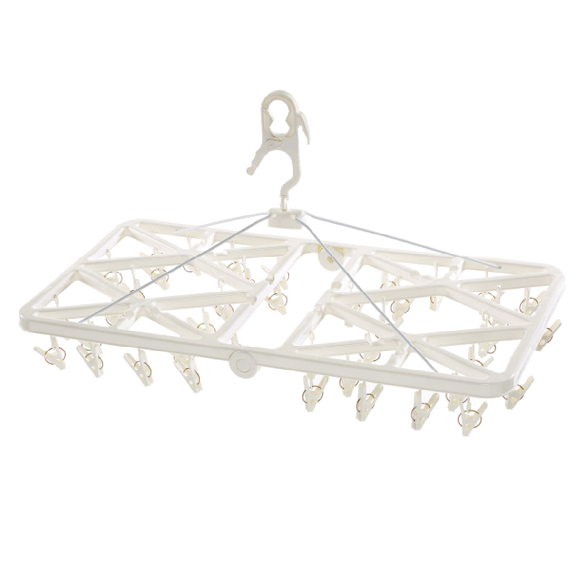 【家居】純白防滑塑膠可摺疊24/40頭晾衣夾24P/40P NW