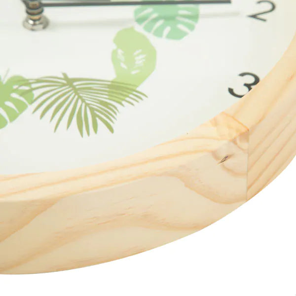 【家居】實木靜音掛鐘 樹葉 30SW-NA