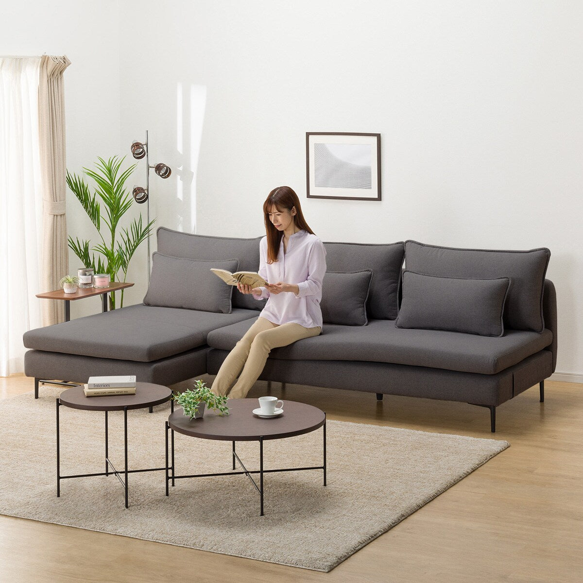 【傢俱】L型梳化 MS01L NSF 深灰