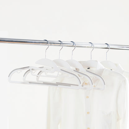 【家居】塑膠防滑衣架 伊漢 米白 5支裝