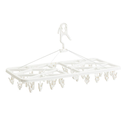 【家居】純白防滑塑膠可摺疊24/40頭晾衣夾24P/40P NW