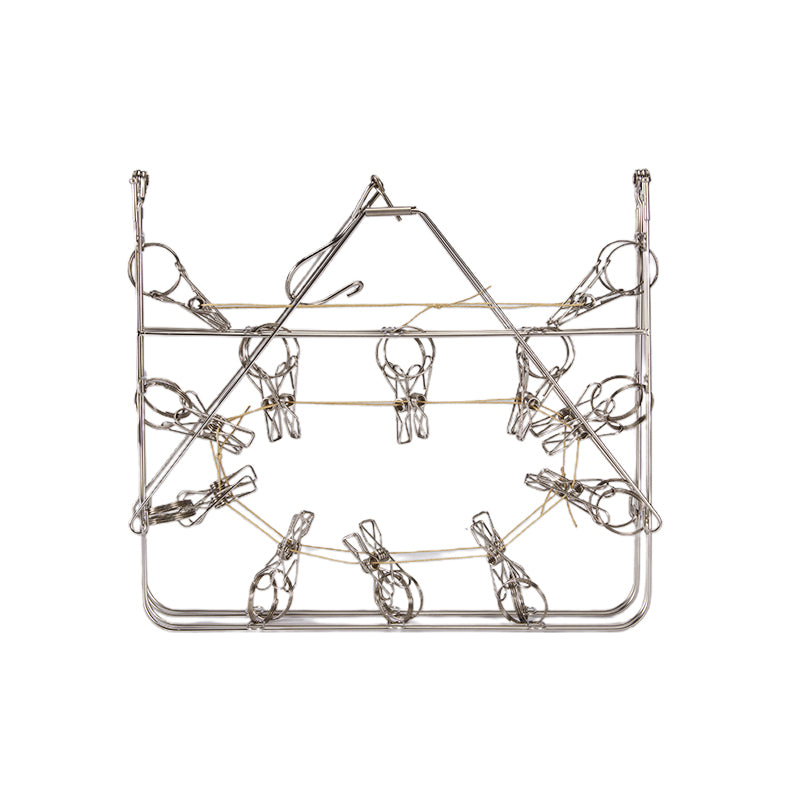 【家居】不銹鋼摺疊衣架24P