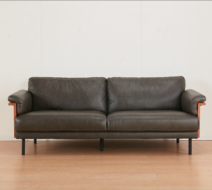 【傢俱】3人位/L型皮梳化 ANV001 中啡