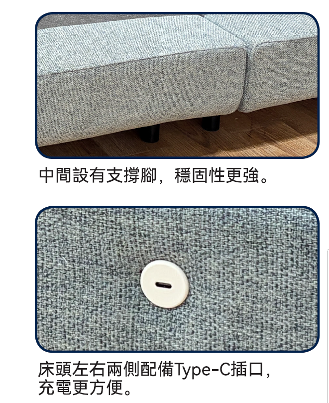 【傢俱】無床頭床 路特1 灰色