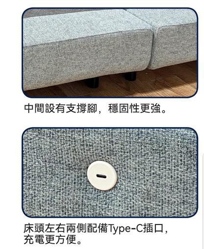 【傢俱】無床頭床 路特1 灰色