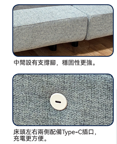 【傢俱】無床頭床 路特1 灰色