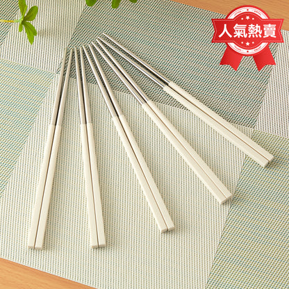 【家居】拼接不銹鋼筷5雙組 白色