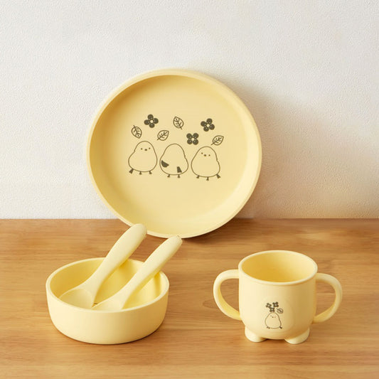 【家居】矽膠兒童餐具5件套 小肥啾圖案