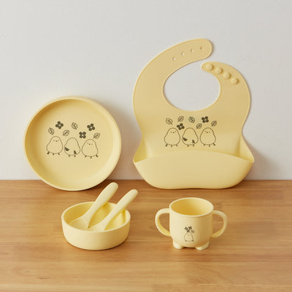 【家居】矽膠兒童餐具5件套 小肥啾圖案