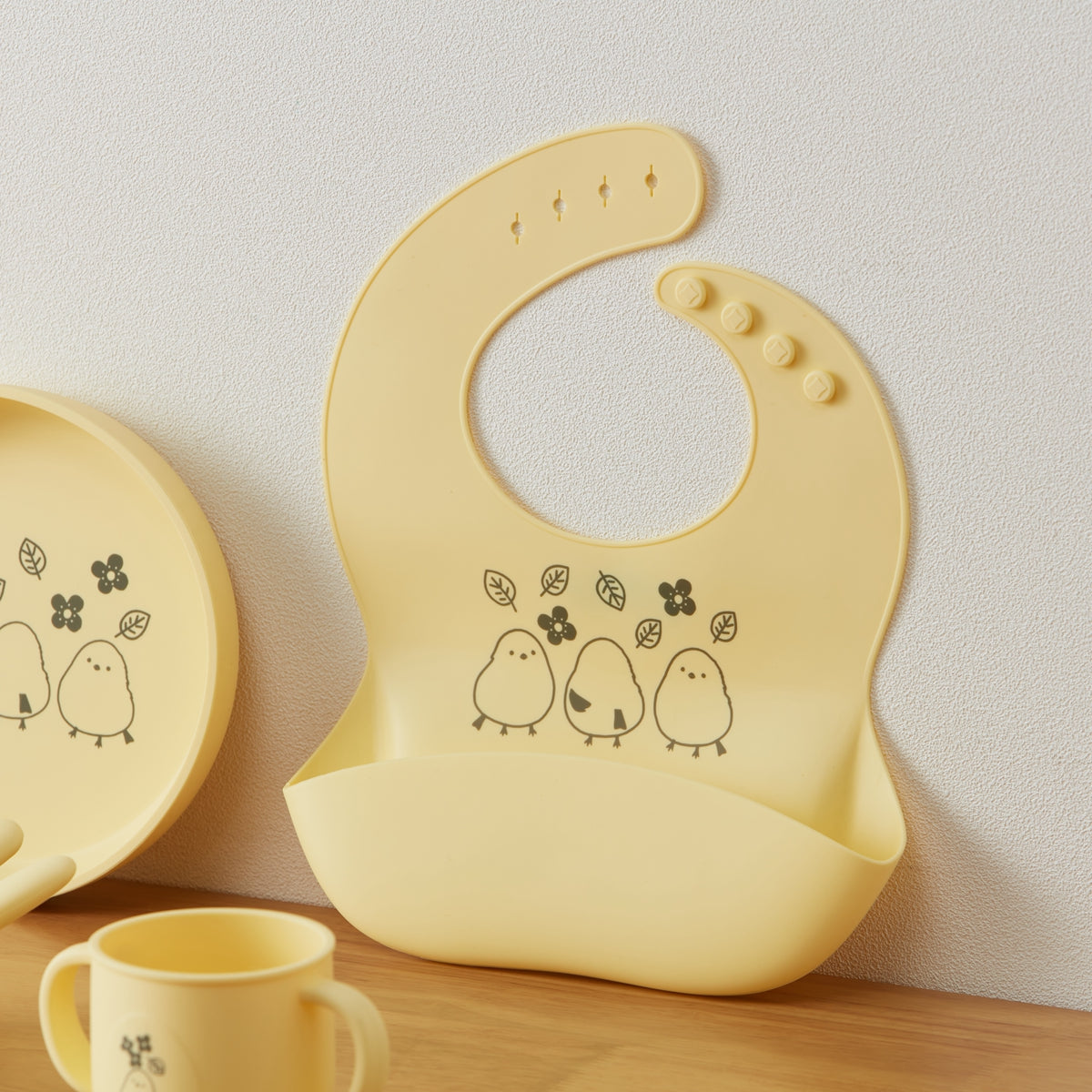 【家居】矽膠兒童餐具5件套 小肥啾圖案