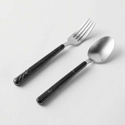 【家居】匙羹叉餐刀2/3件套 黑色大理石紋