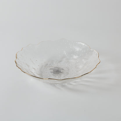 【家居】25cm玻璃深碟 金線