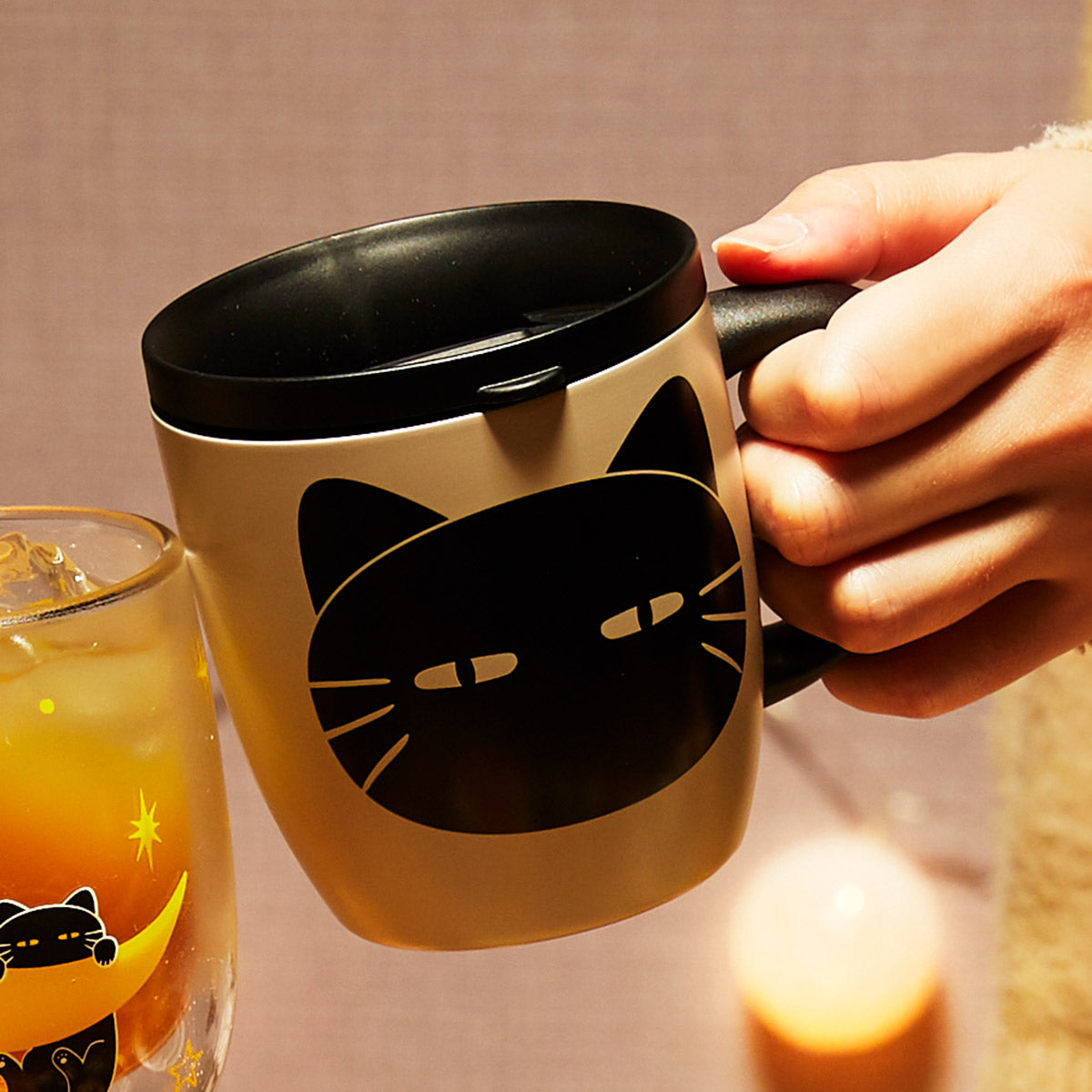 【家居】連蓋不銹鋼杯 喵呜