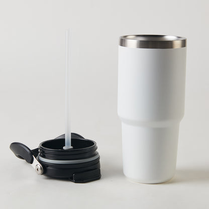 【家居】手提車載雙飲口杯 白色