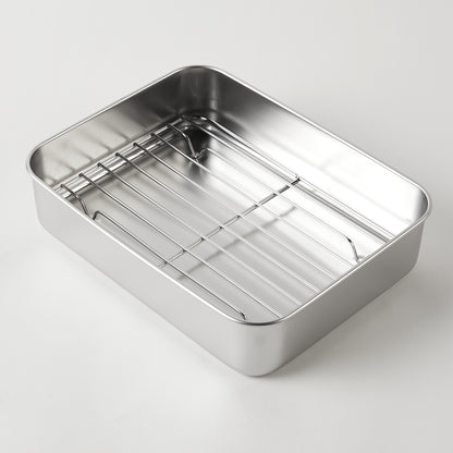 【家居】不銹鋼連蓋長方盤