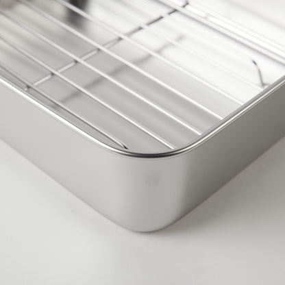 【家居】不銹鋼連蓋長方盤