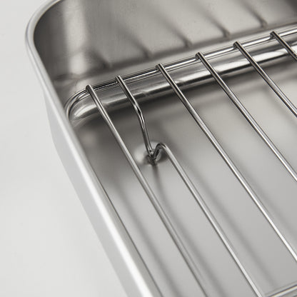 【家居】不銹鋼連蓋長方盤