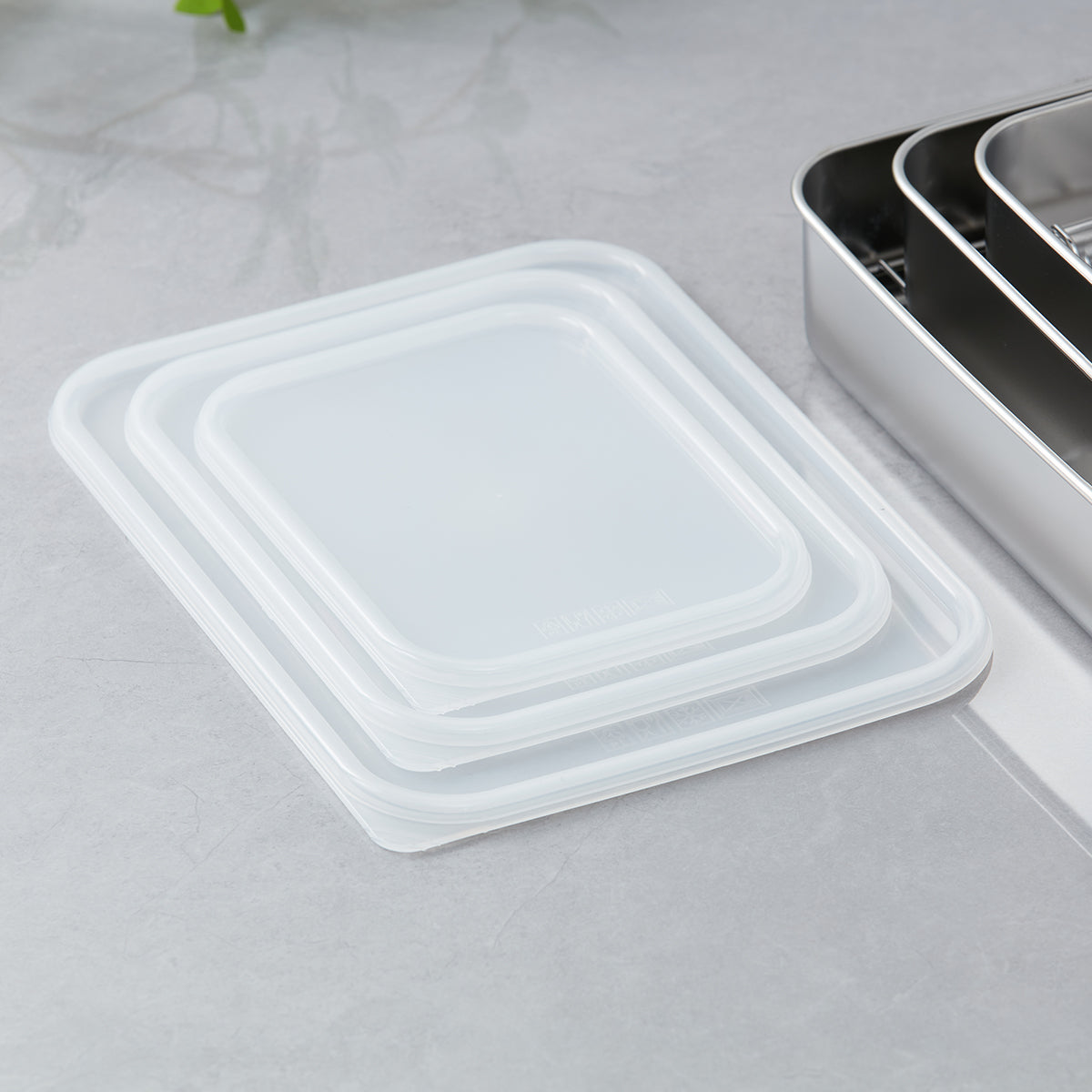 【家居】不銹鋼連蓋長方盤