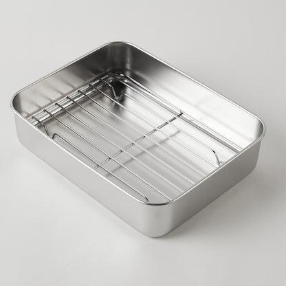 【家居】不銹鋼連蓋長方盤