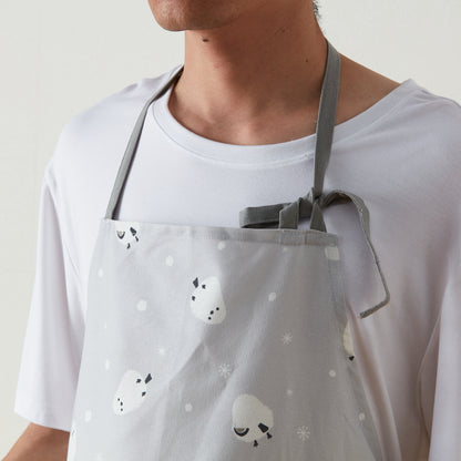 【家居】圍裙/廚房手套 小肥啾 灰色