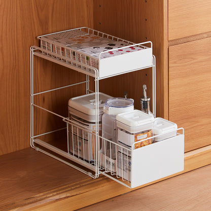 【家居】鐵製水槽下滑動收納架