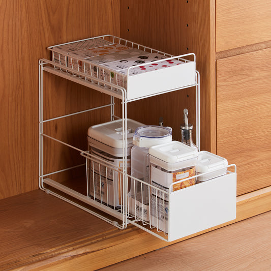 【家居】鐵製水槽下滑動收納架