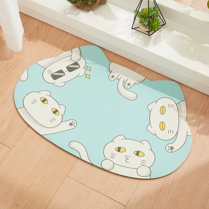 【家居】防滑矽藻土吸水軟墊 白熊/熊貓/貓