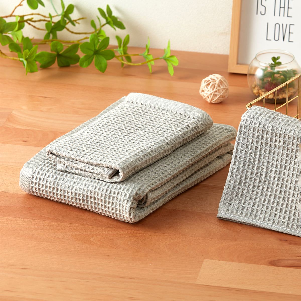 【家居】純棉華夫格擦手巾/面巾/浴巾 LGY