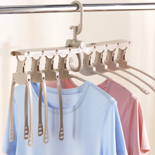 【家居】8連多功能可摺疊衣架MO