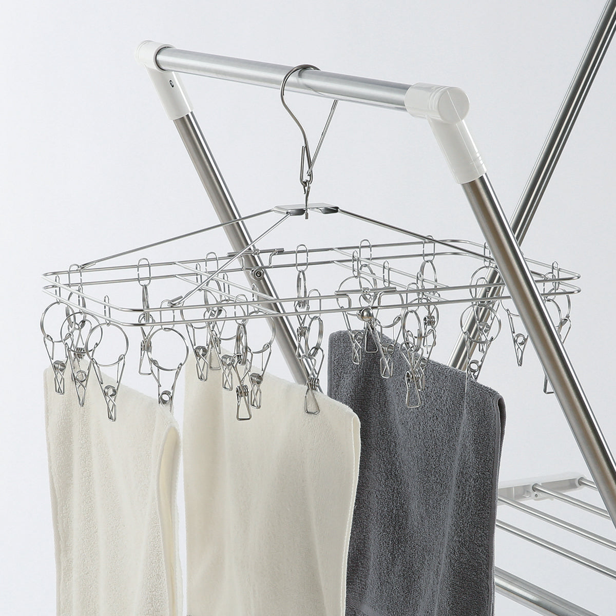 【家居】不銹鋼摺疊衣架24P