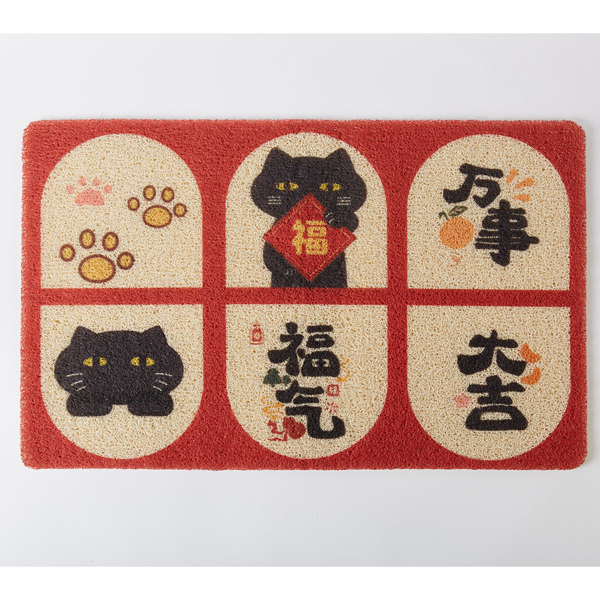 【家居】門墊 玄貓到家福吉雙全