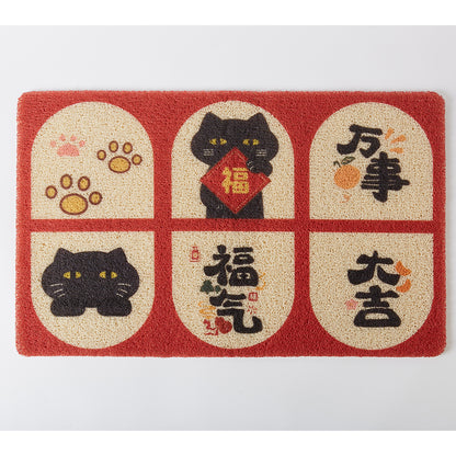 【家居】門墊 玄貓到家福吉雙全