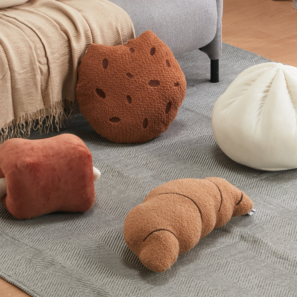 【家居】抱枕 栗子饅頭/餃子/燒肉/牛角包/朱古力曲奇