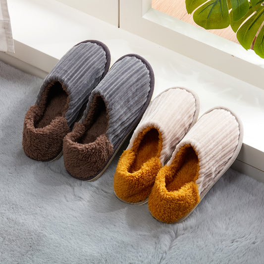 【家居】拖鞋 毛絨條紋 FE2501