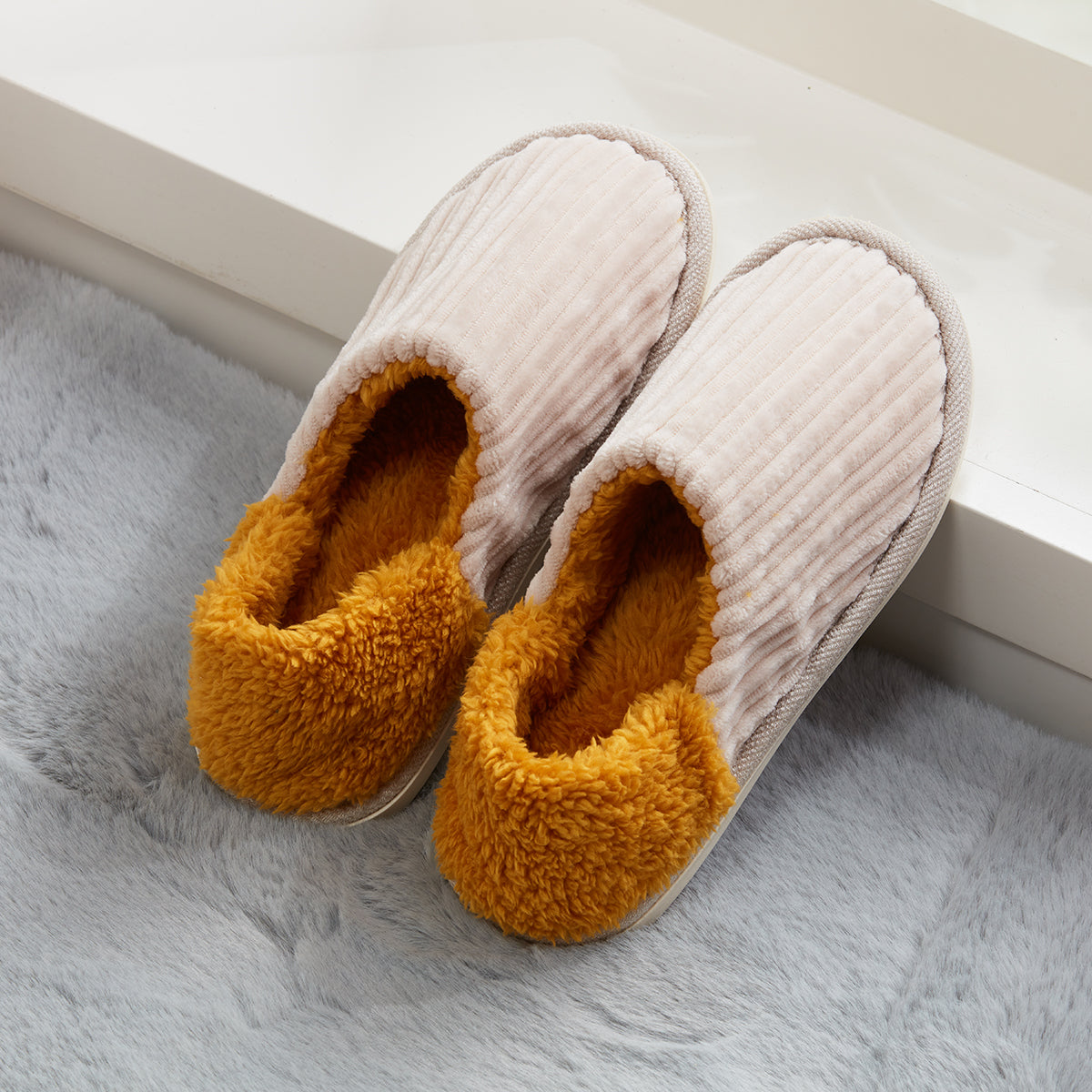 【家居】拖鞋 毛絨條紋 FE2501