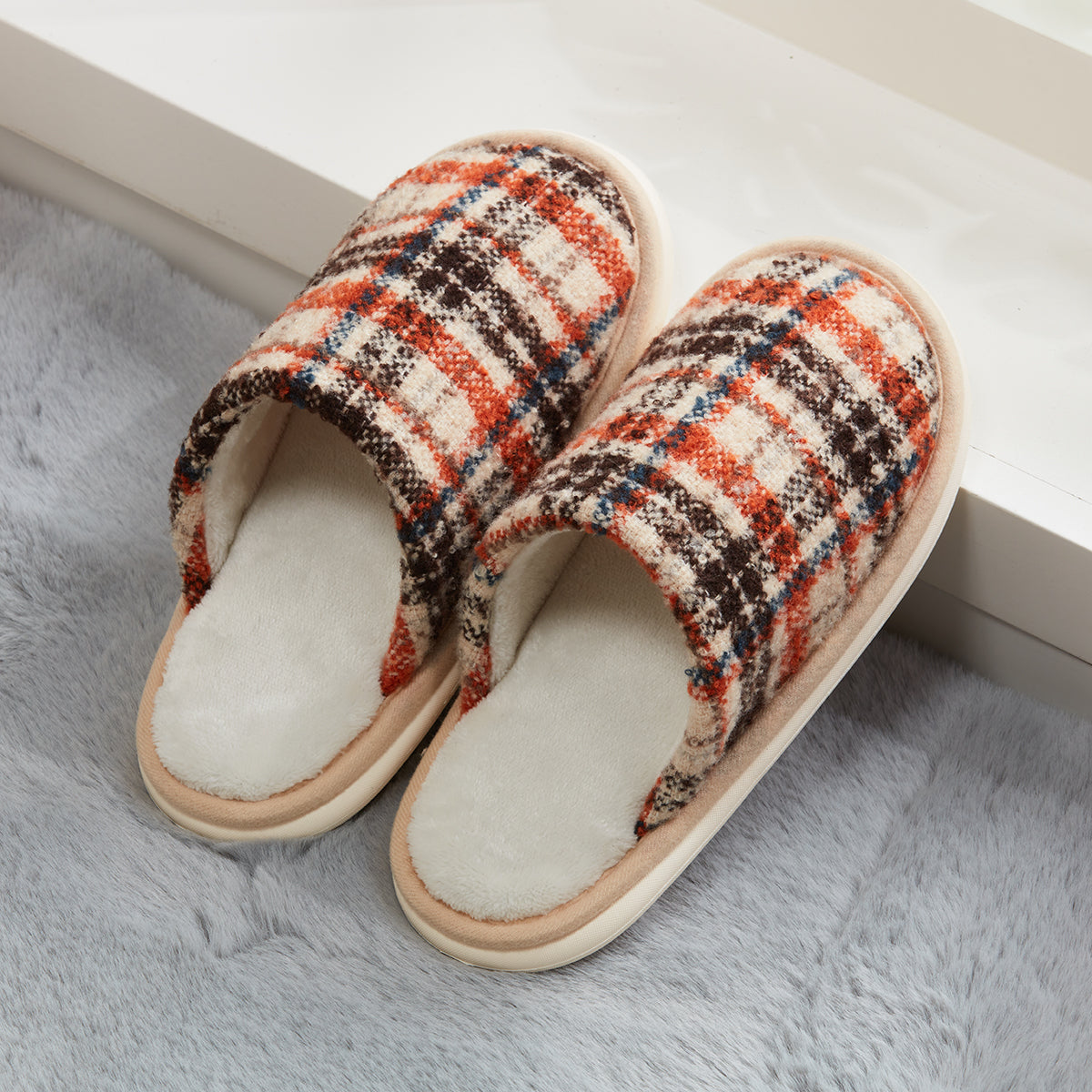 【家居】拖鞋 編織方格