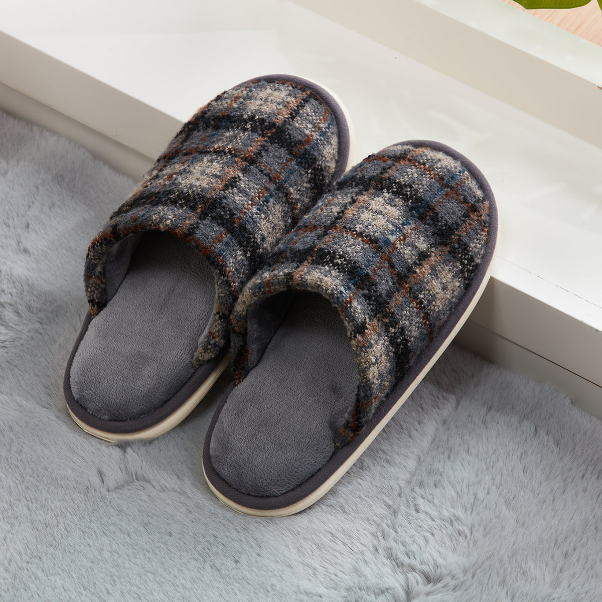 【家居】拖鞋 編織方格