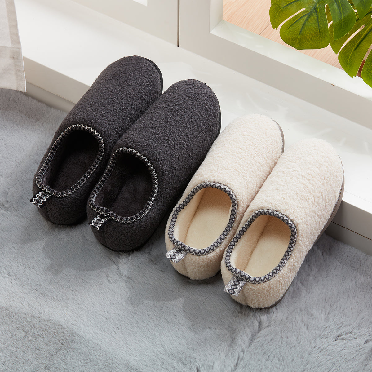 【家居】拖鞋 帶後跟泰迪絨2501