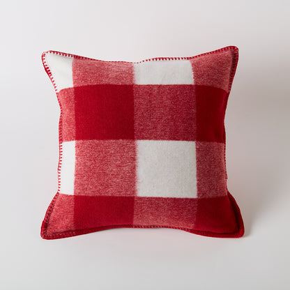 【家居】靠墊套 暖冬紅格