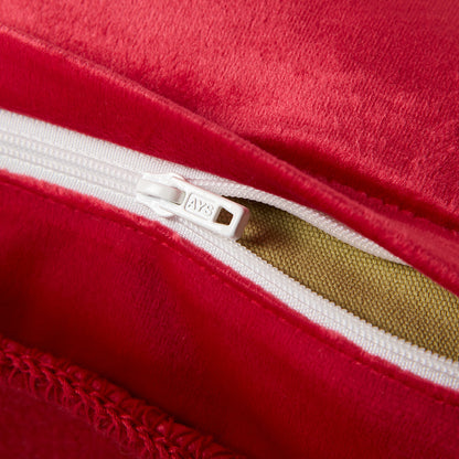 【家居】靠墊套 暖冬紅格