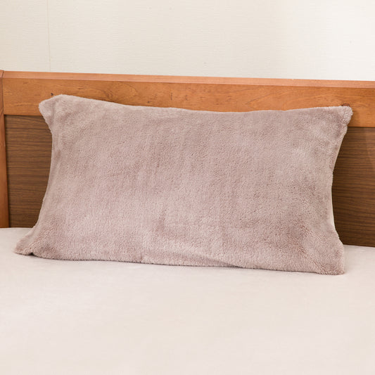 【家居】超吸濕發熱 高彈可伸縮枕套 淺啡色