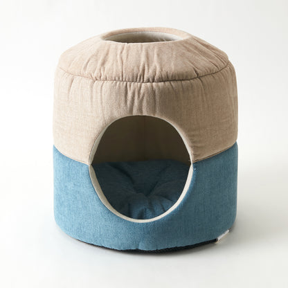 【家居】雪尼爾耐抓圓柱寵物窩BL