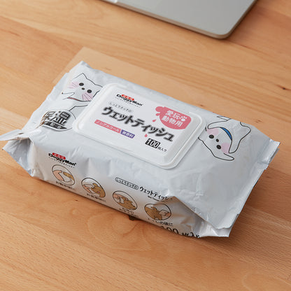 【家居】寵物用濕巾 100枚入