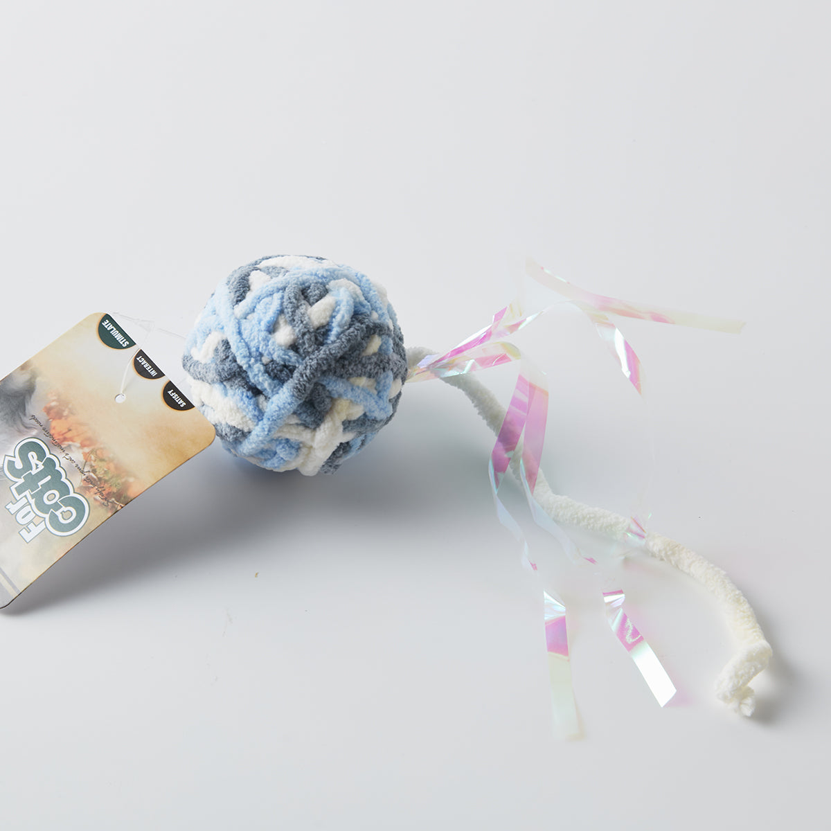 【家居】逗貓球 彩色嚮紙長尾巴