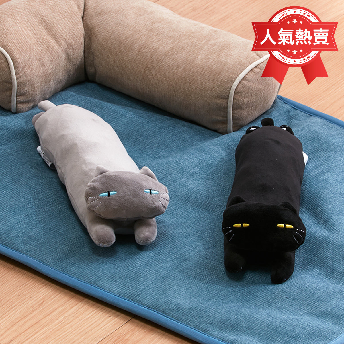 【家居】寵物發聲響紙公仔 黑貓/灰貓/鯊魚/秋刀魚