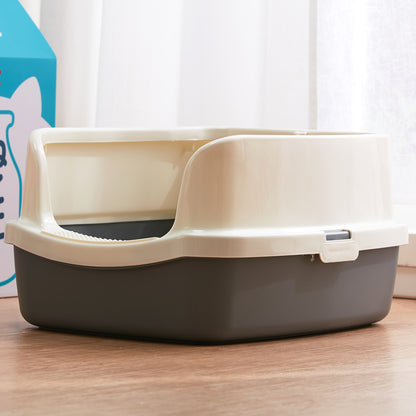 【家居】半開放式貓砂盆 灰色